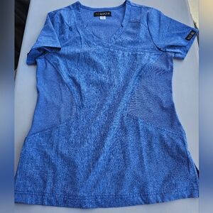 Heather Galaxy Blue Koi Basics Scrub Top